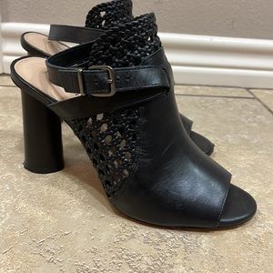 Antonio Melani LENNA, Leather black, sling back 4 inch heels size 9